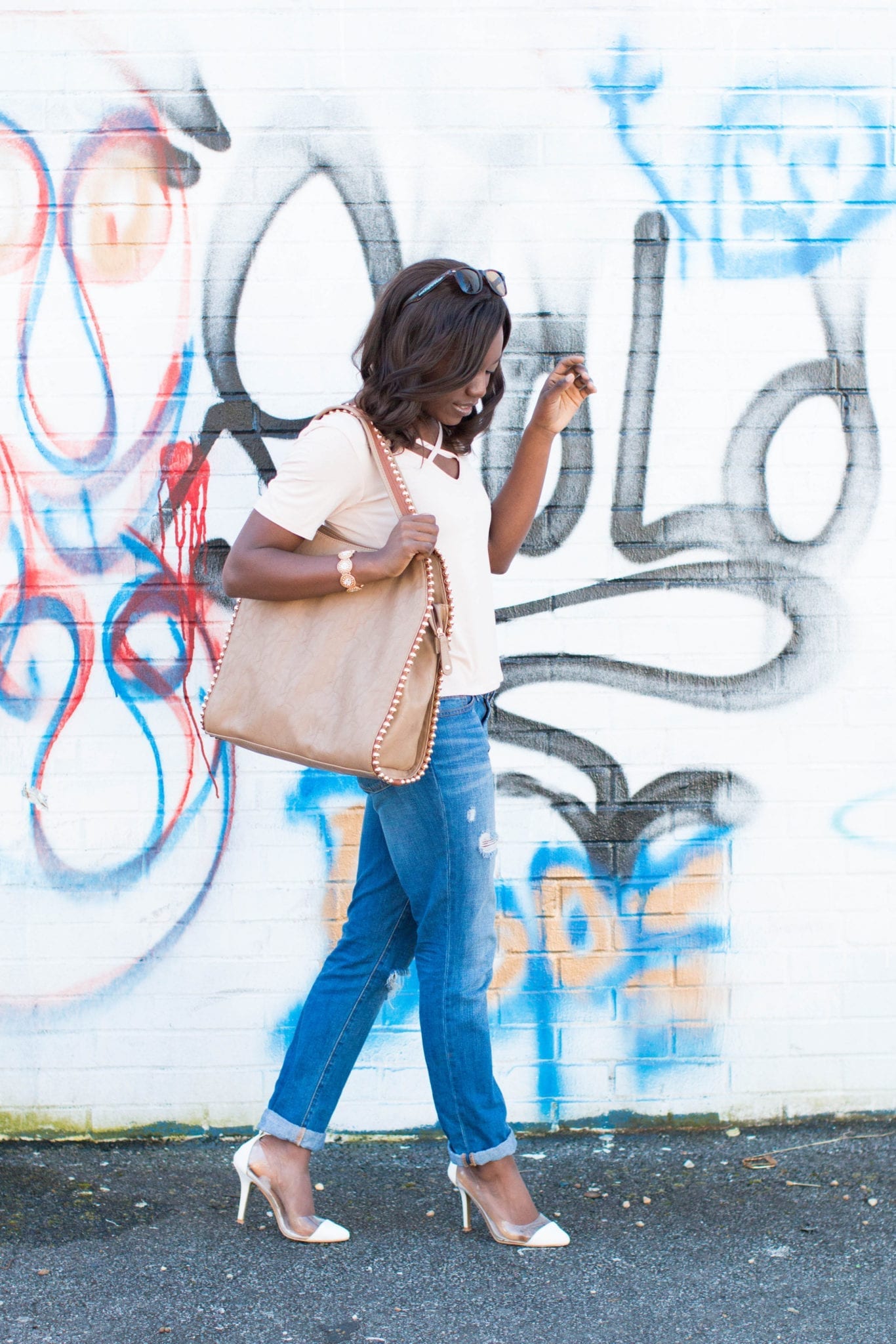Blush Top // Casual Spring Outfit on GoodTomiCha