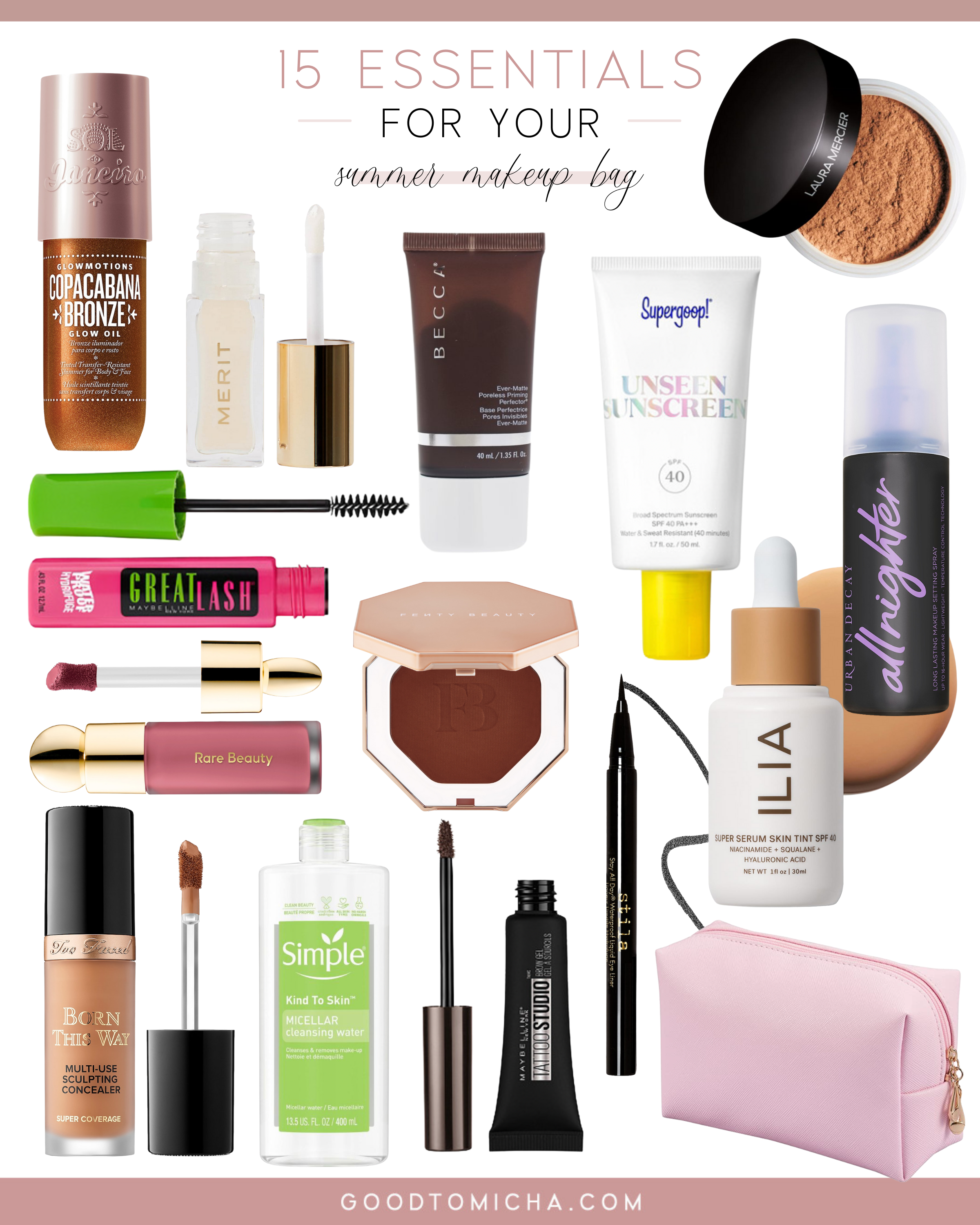 makeup bag must haves🎀💕  Chanel makeup bag, Makeup bag, Makeup bag  essentials