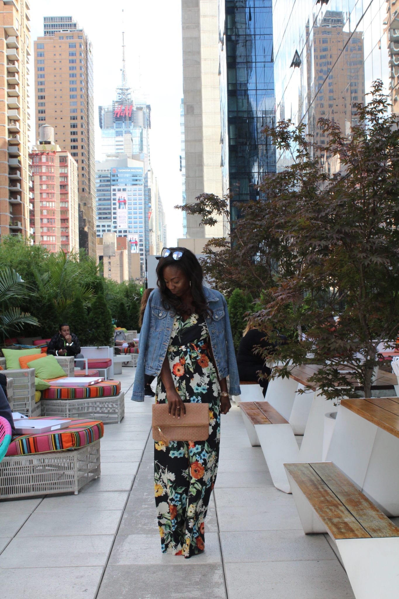 My first look for NYFW. This fall, floral jumpsuit from Anthropologie was perfect! I'm also sharing my YOTEL review on the blog! | goodtomicha.com