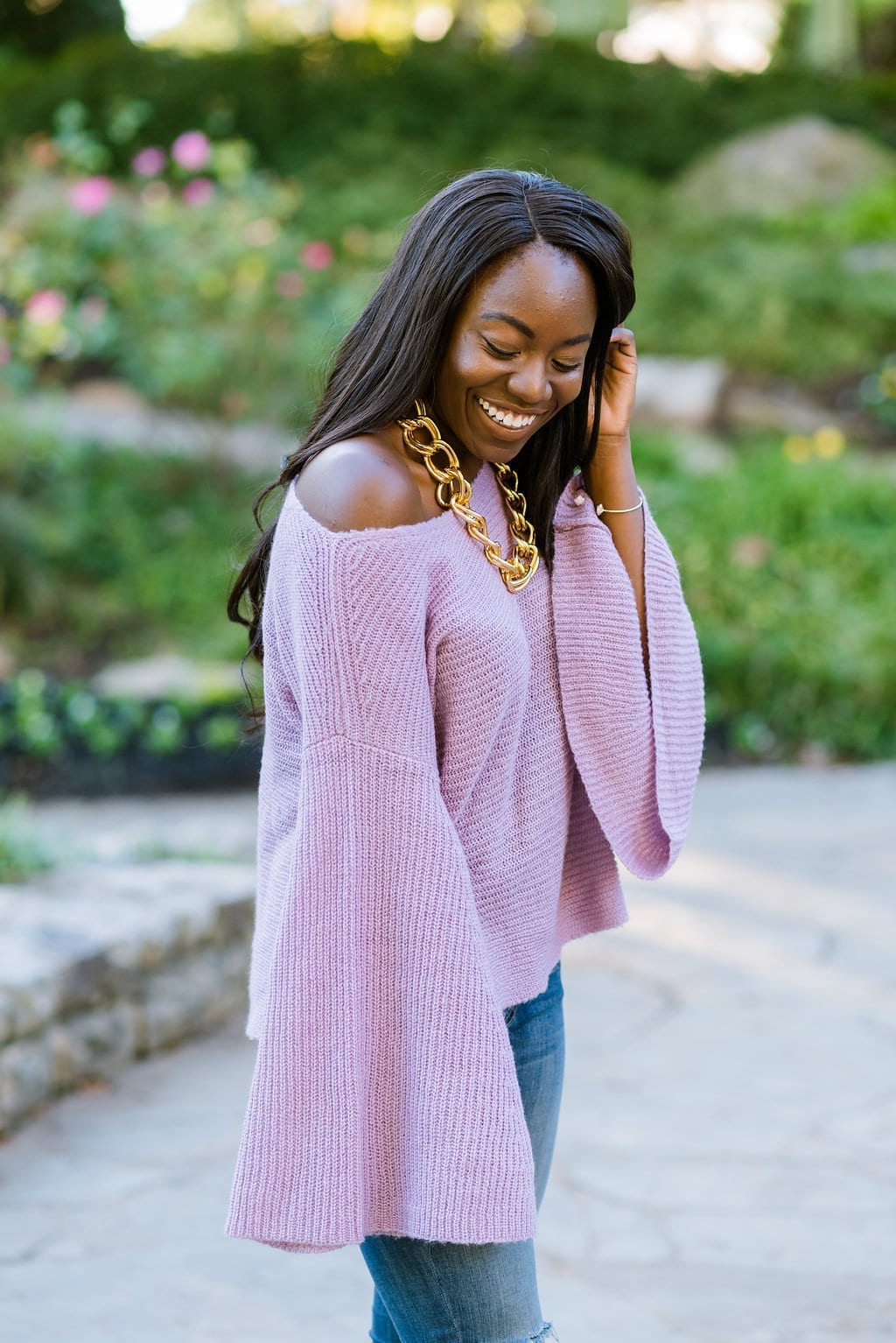 This bell-sleeve sweater from Nordstrom is super cute and only $39! Can you say #sweaterweather? Shop the look on the blog! | GoodTomiCha Southern Fashion and Lifestyle Blogger