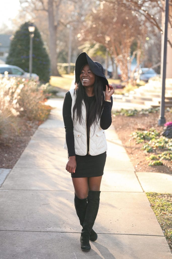 The Little Black Dress has become a staple of the modern woman's wardrobe. I'm sharing my favorite LBD of the moment and what to pair it with. It's under $50 and the long sleeves make it perfect for year-round style! Check out tips on the blog, GoodTomiCha.com || Greenville, South Carolina Fashion Blogger