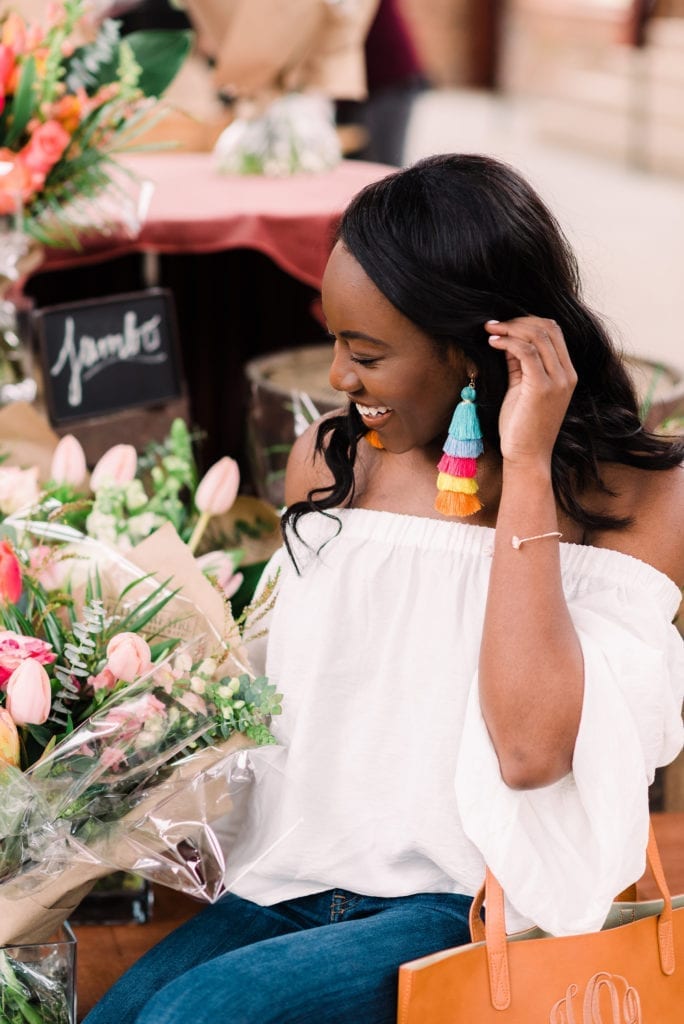 Florals for spring? Groundbreaking. Check out southern fashion blogger, GoodTomiCha, and her top 10 must-haves for spring! These tassel earrings are under $30 and are the perfect pop of color for any spring #ootd. 