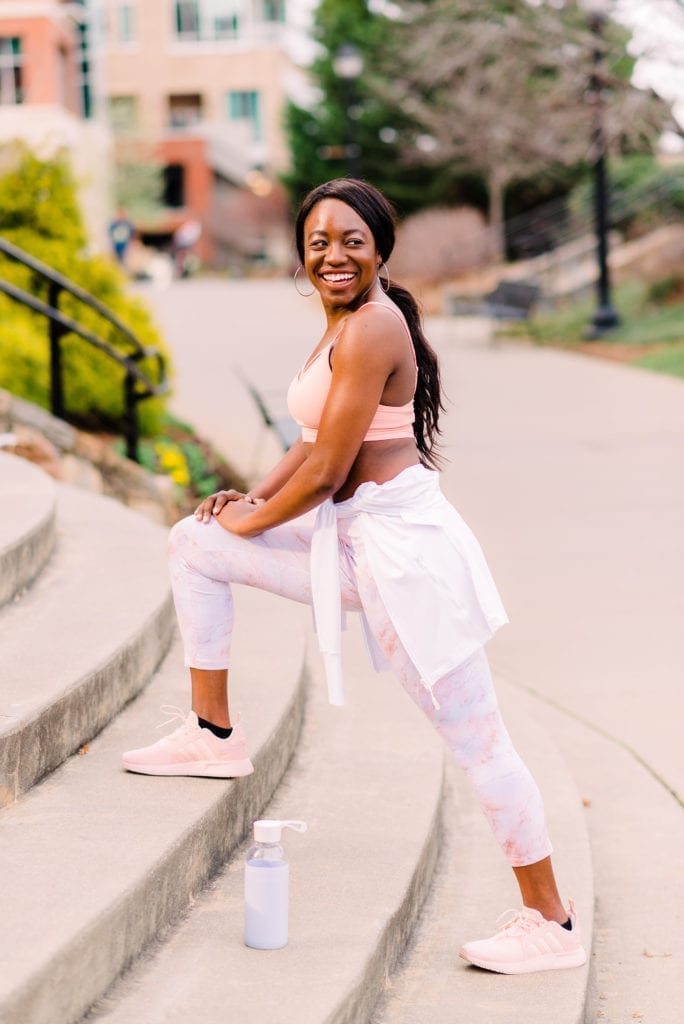 South Carolina fashion blogger, GoodTomiCha, shares the top 7 places to buy trendy workout clothes without breaking the bank. Affordable leggings that don't cost $100? Sign me up! | GoodTomiCha | Southern fashion blogger | exercise, workouts, college blogger, top black fashion bloggers, 