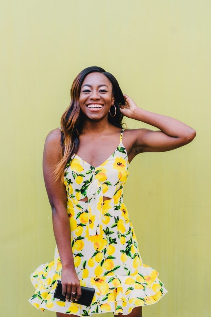Southern fashion and lifestyle blogger, GoodTomiCha, shares her favorite lemon print dress styles for summer. // #summertrends #summeroutfits, #summerfashion #lemonprint #lemonade #lemons #blackfashionbloggers