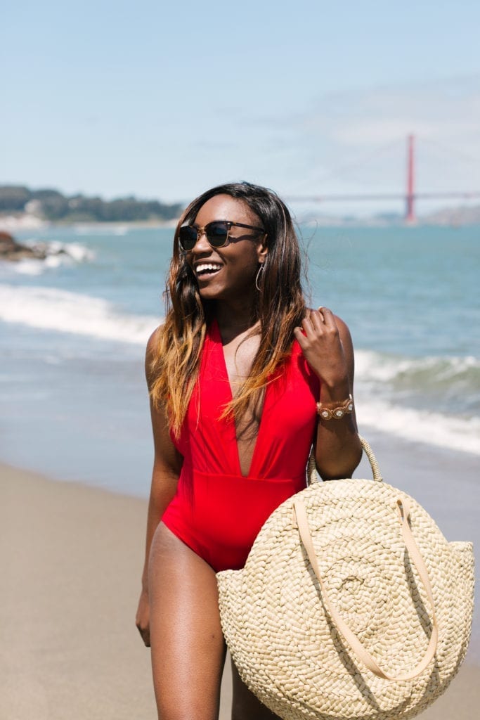 4th of July Swimsuits on the blog! All styles under $50 and you can rock these all summer long. // GoodTomiCha.com // #4thofjuly #swimwear #summerstyle #sanfranciscoblogger #goldengatebridge 
