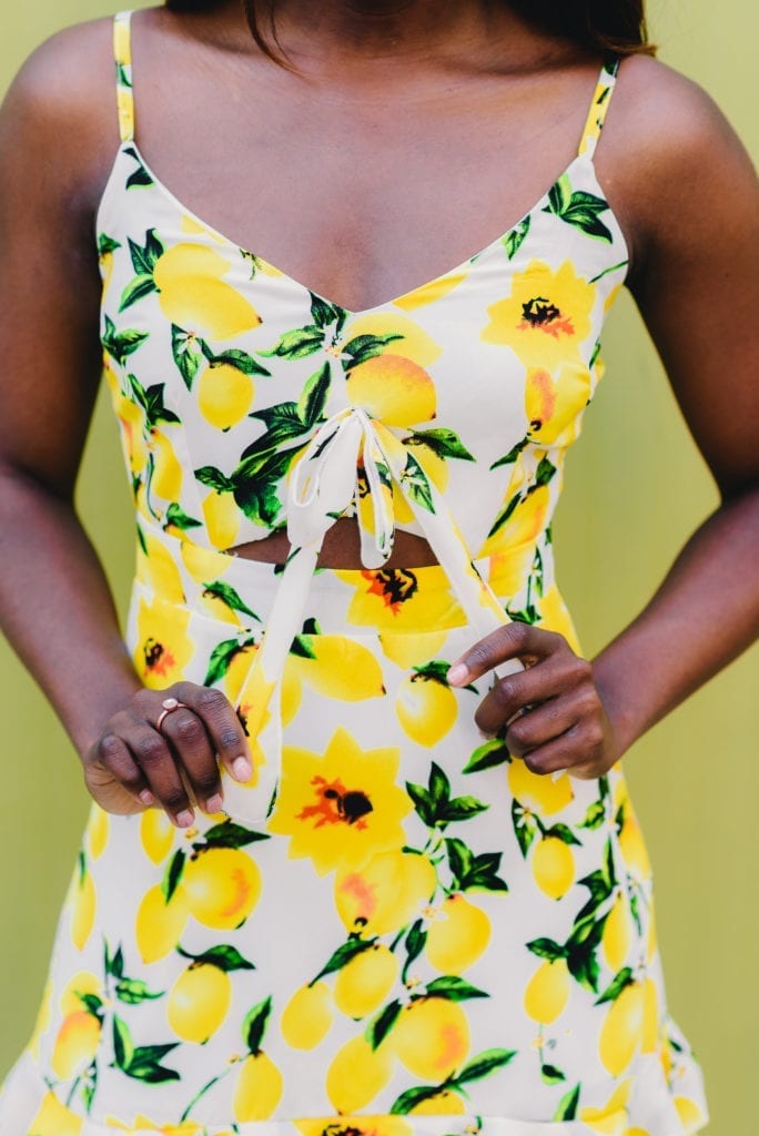 GoodTomiCha, southern fashion and lifestyle blogger, lemon print outfit styles, 