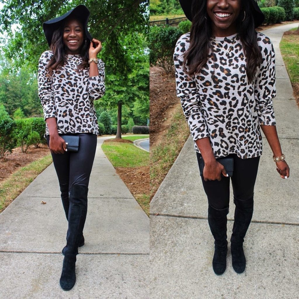 leopard sweater outfit 