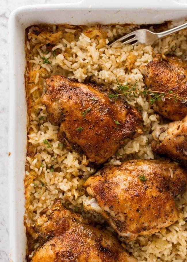 Oven-Baked Chicken and Rice