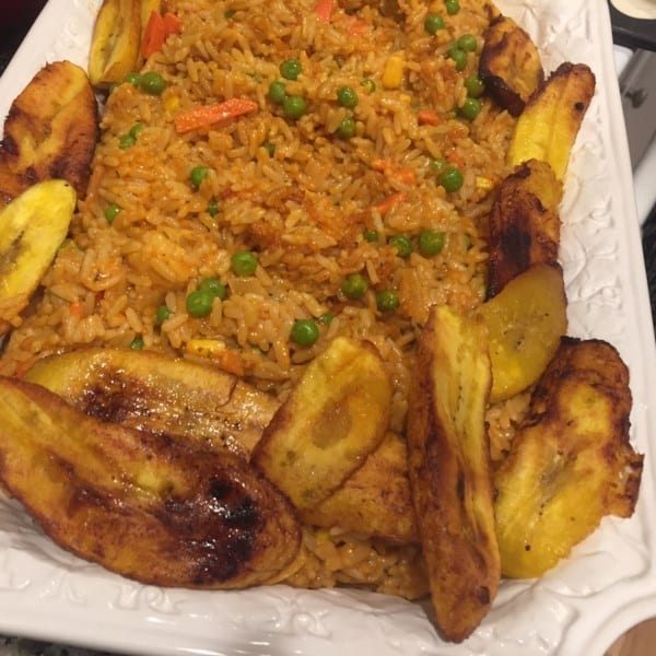 Nigerian Jollof Rice and Plantains