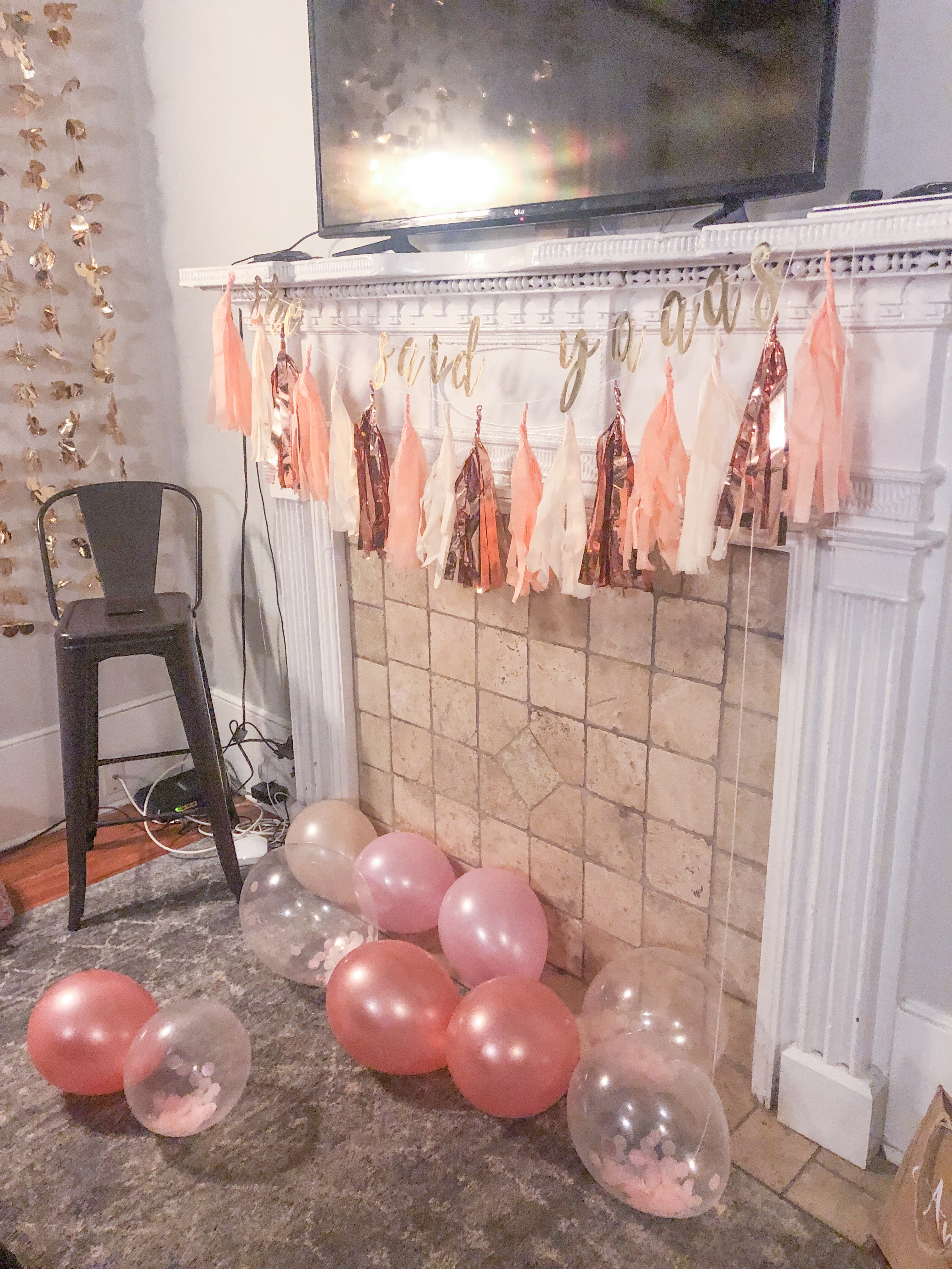she said yaaas tassel banner | bridal shower decorations | Charleston bachelorette party