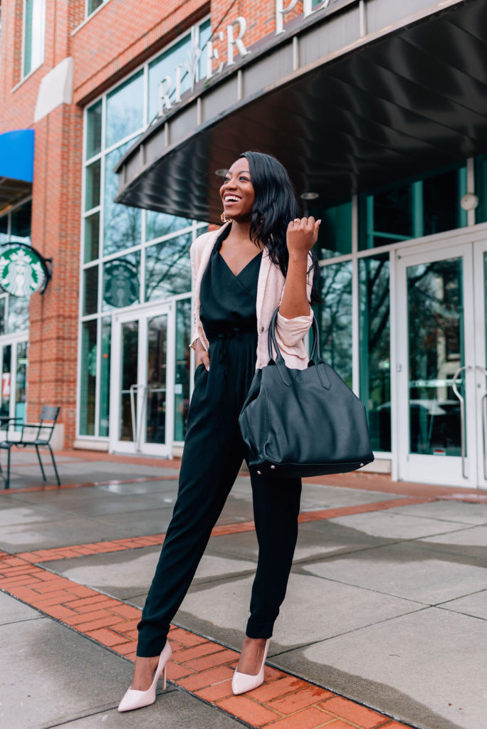 Day to Night Outfit Idea | Black Jumpsuit For Work - GoodTomiCha