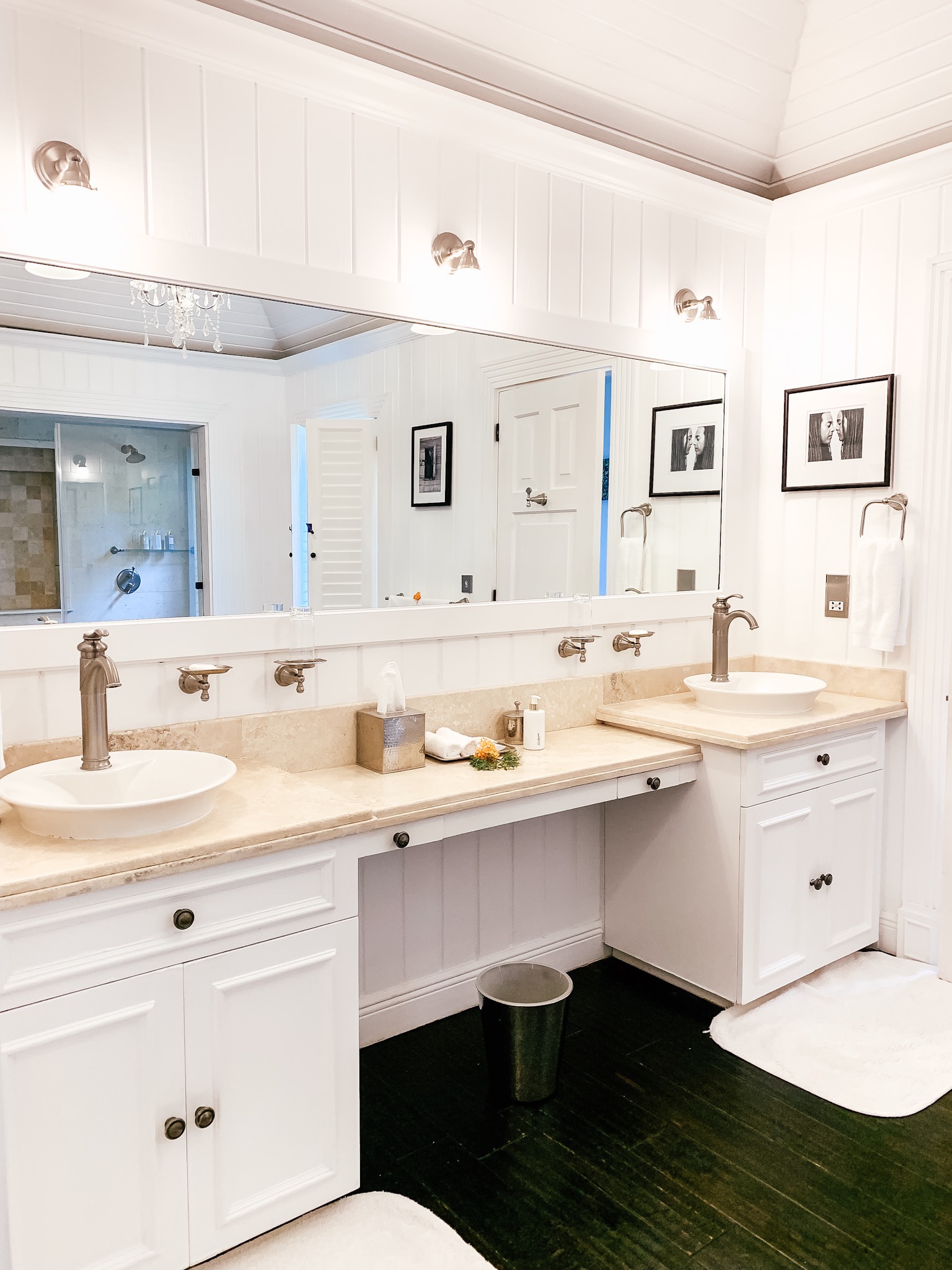 double vanity sinks during your stay at the luxurious resort in the Caribbean