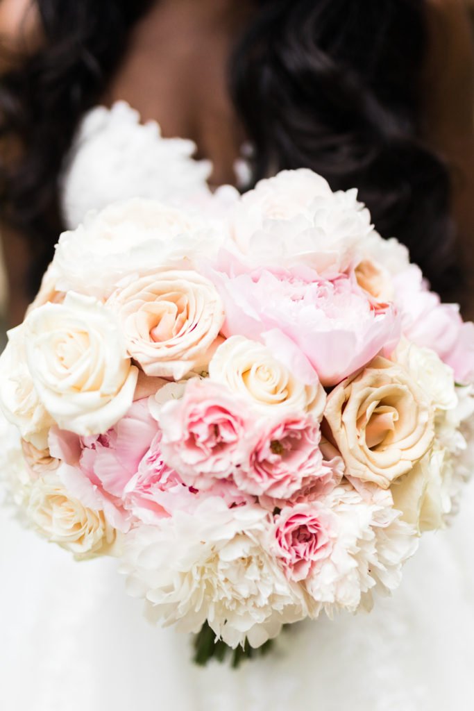 Blush pink palette for summer wedding bridal bouquet