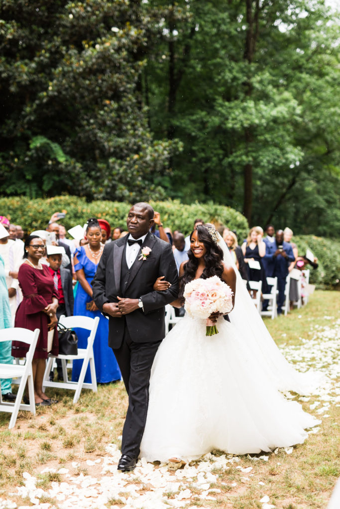 Nigerian bride walked down the aisle by her father in Atlanta wedding ceremony