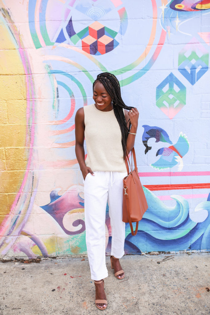 Neutral business casual look for summer styled by Charlotte blogger, GoodTomiCha