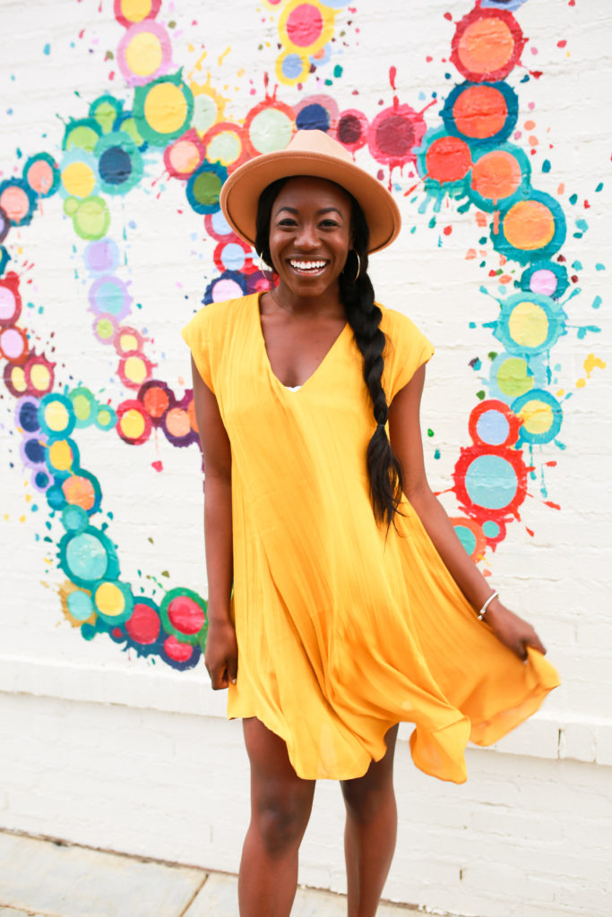 Yellow Mini Dress Styled for Fall | GoodTomiCha | Charlotte Fashion and Lifestyle Blog