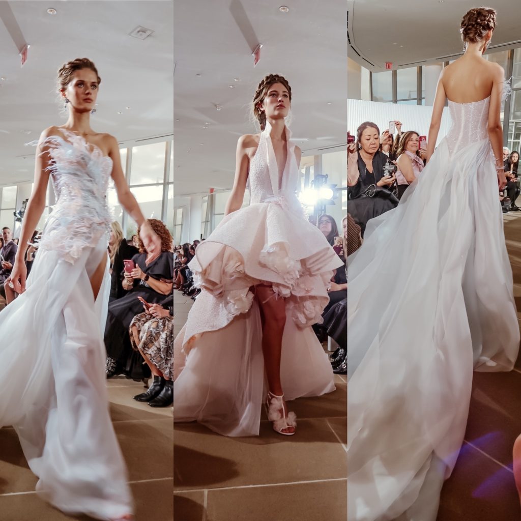 Hues of periwinkle blue and light pink were major themes at the Ines Di Santo fashion show | New York Bridal Fashion Week Fall Winter 2020