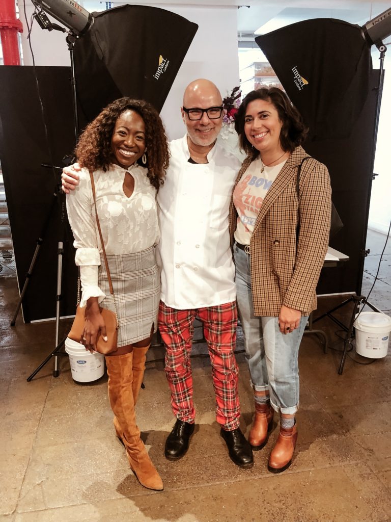 Fashion blogger, GoodTomiCha with chef Ron Ben Israel at New York Bridal Fashion Week