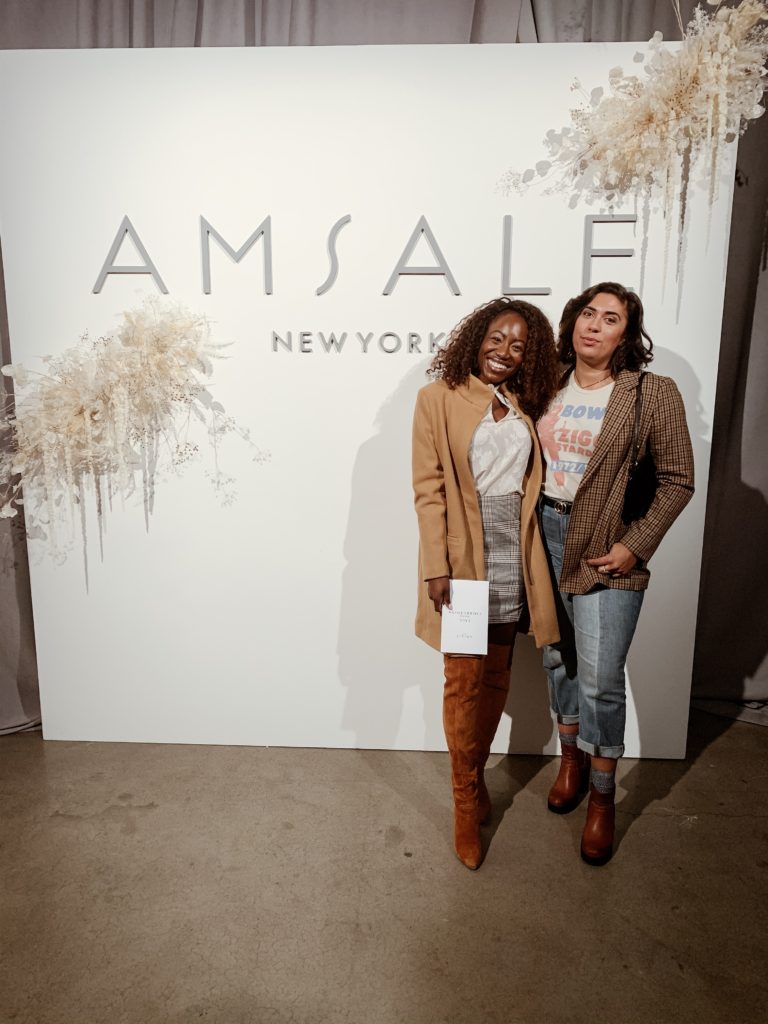 Styling fall plaid trends at the Amsale show for NYBFW