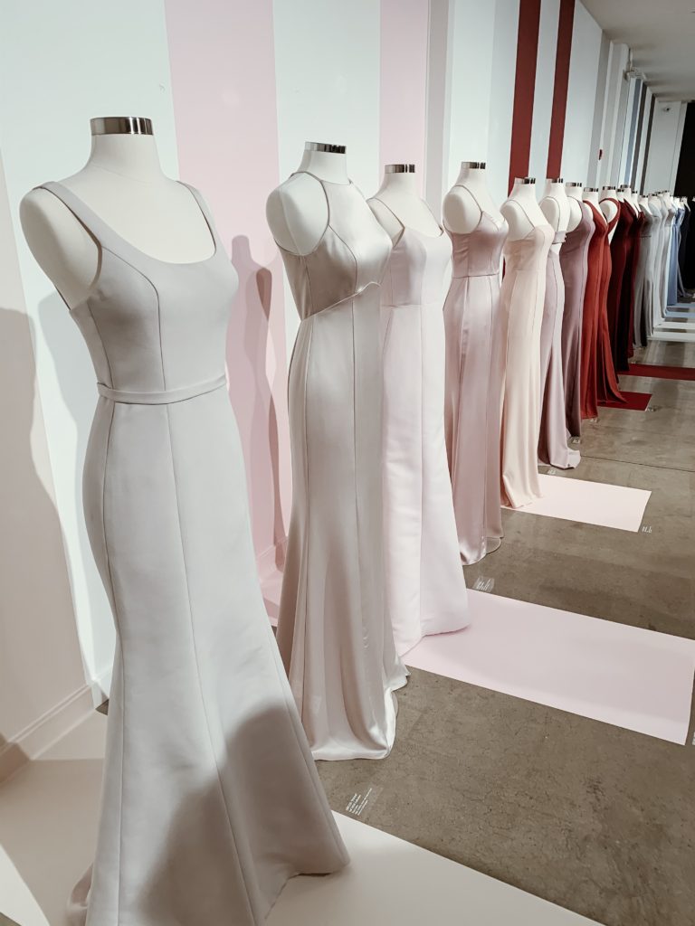 A close look at the variety of styles and colors available from Amsale Bridesmaid's collection for fall/winter 2020
