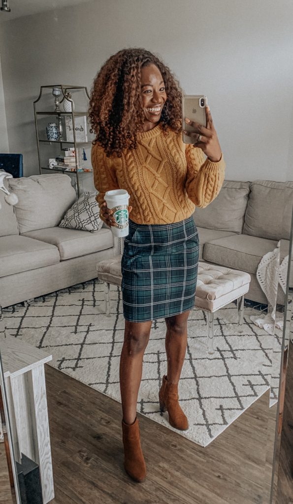 Plaid skirts for work | Fall and winter business casual inspo | Full outfit details on the blog! | GoodTomiCha.com