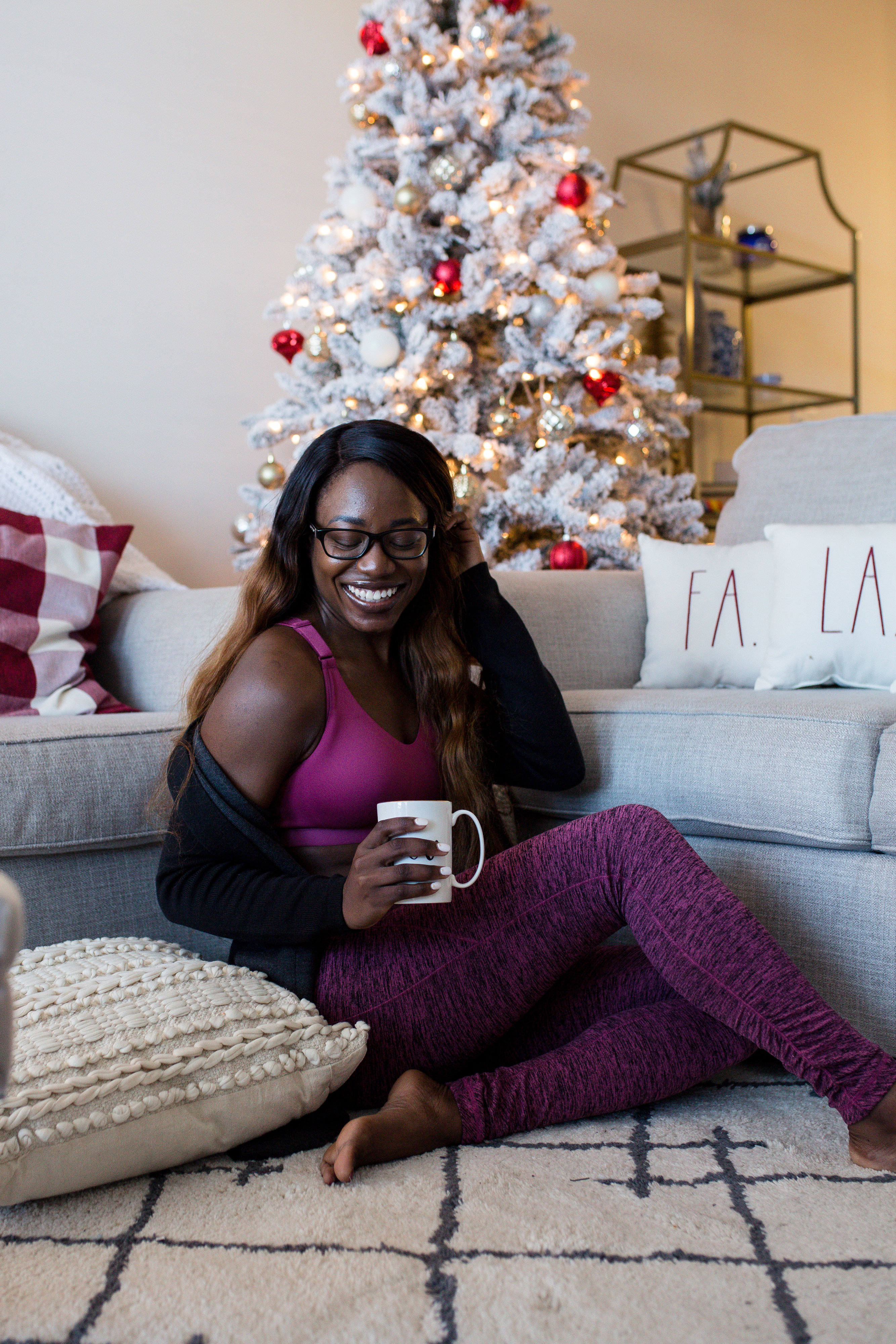Calia by Carrie cozy homestyle | leggings and cardigan | Holiday season