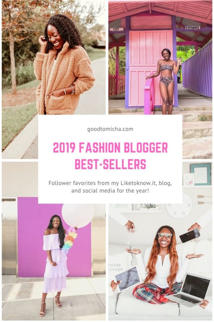 The best-selling items in 2019 for Top Charlotte blogger, GoodTomiCha.