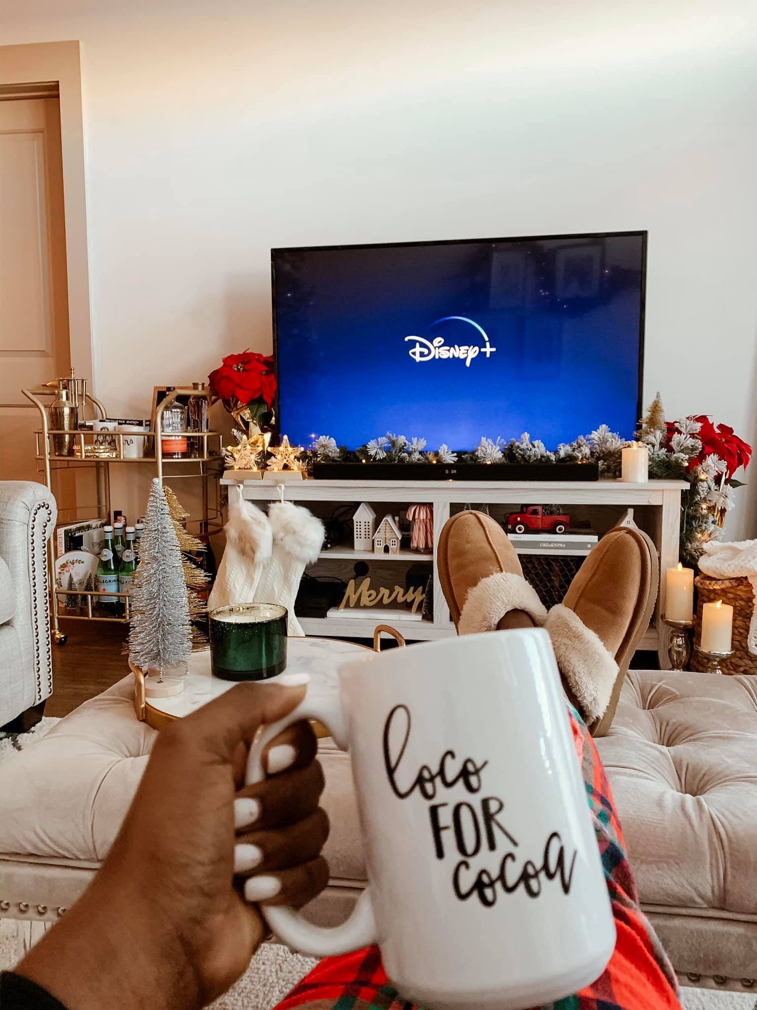 How to decorate your tv console for Christmas | Affordable holiday decor ideas on the blog | Goodtomicha.com