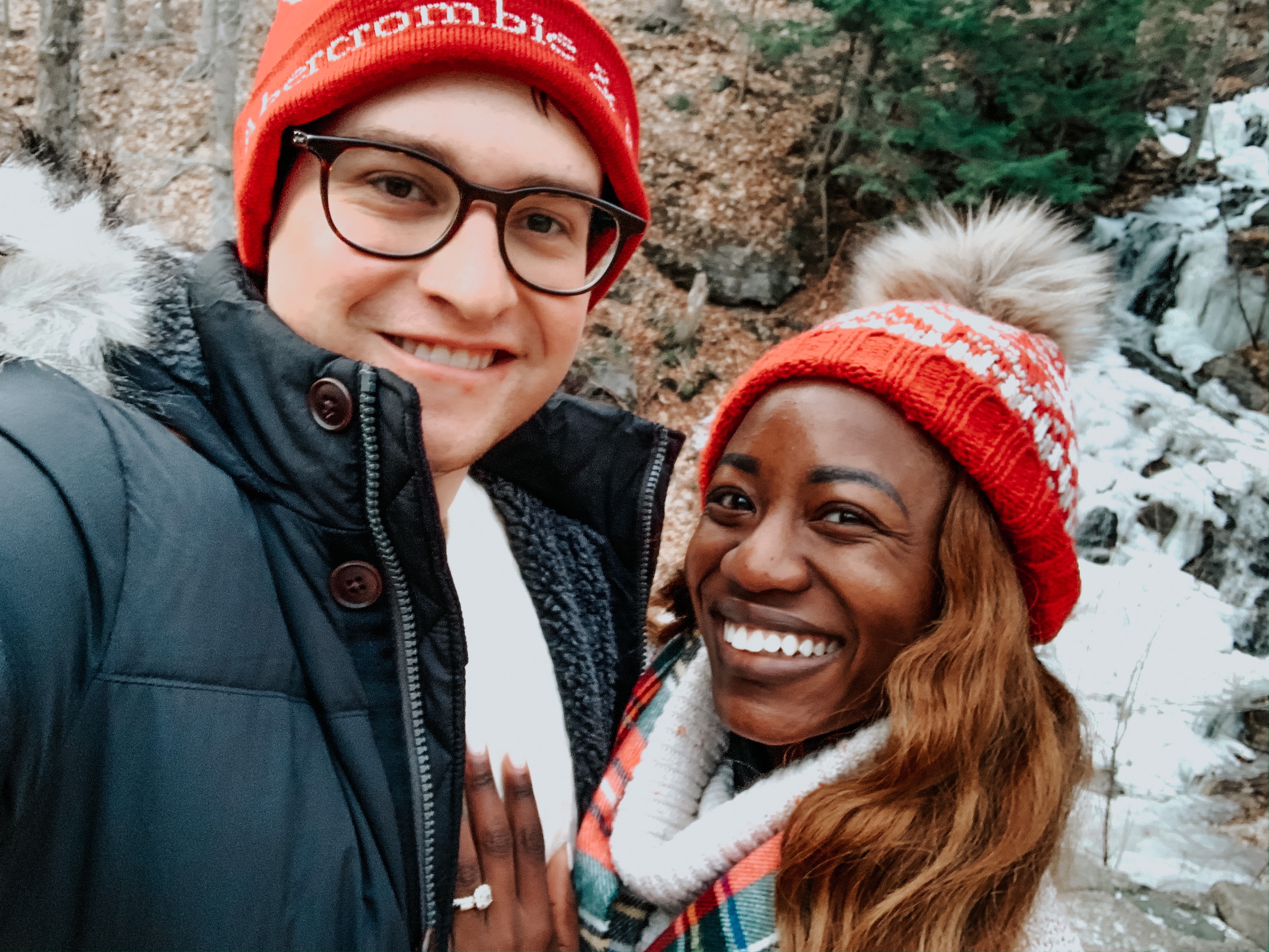 Couple posing at Gatineau Park in December | 72 Hours in Ottawa, Ontario Guide- GoodTomiCha.com