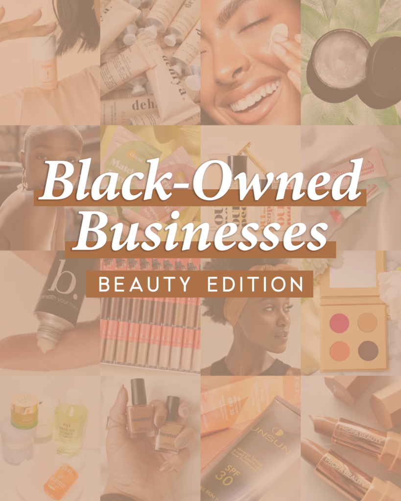 collage of black-owned businesses: beauty edition