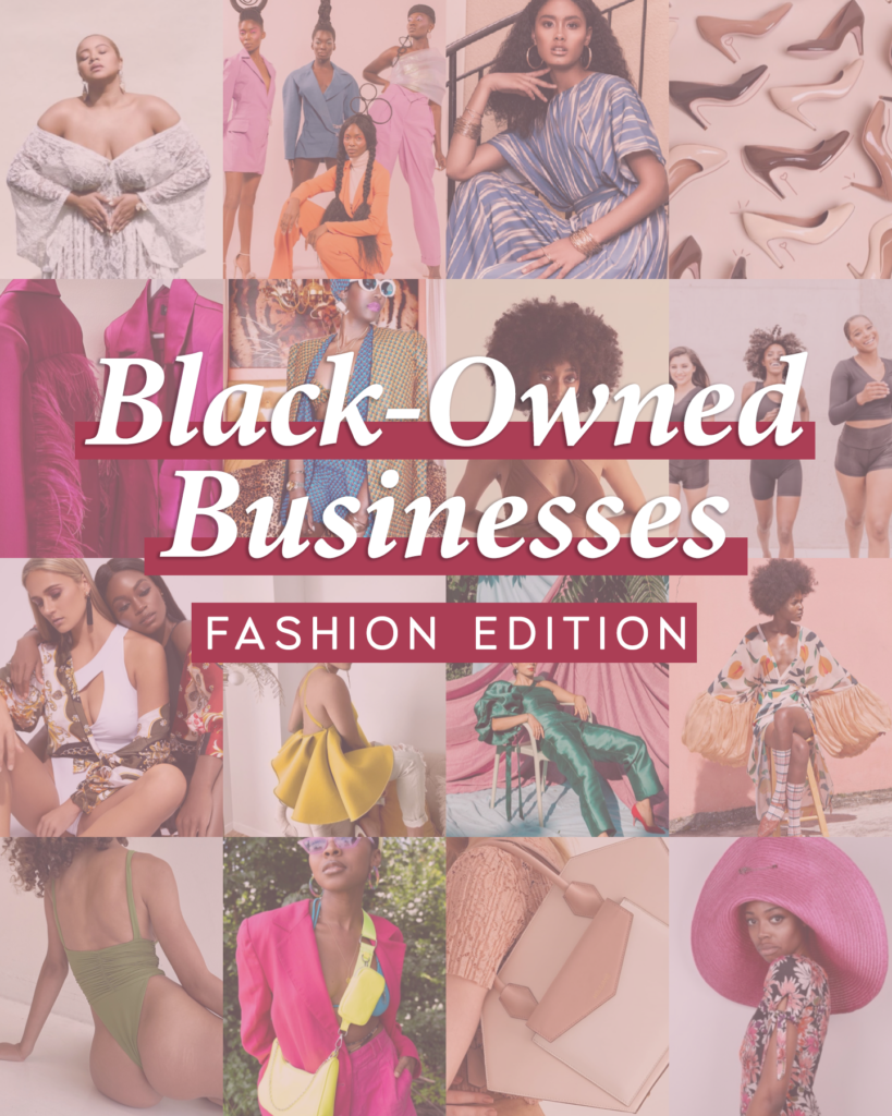 collage of black-owned fashion edition