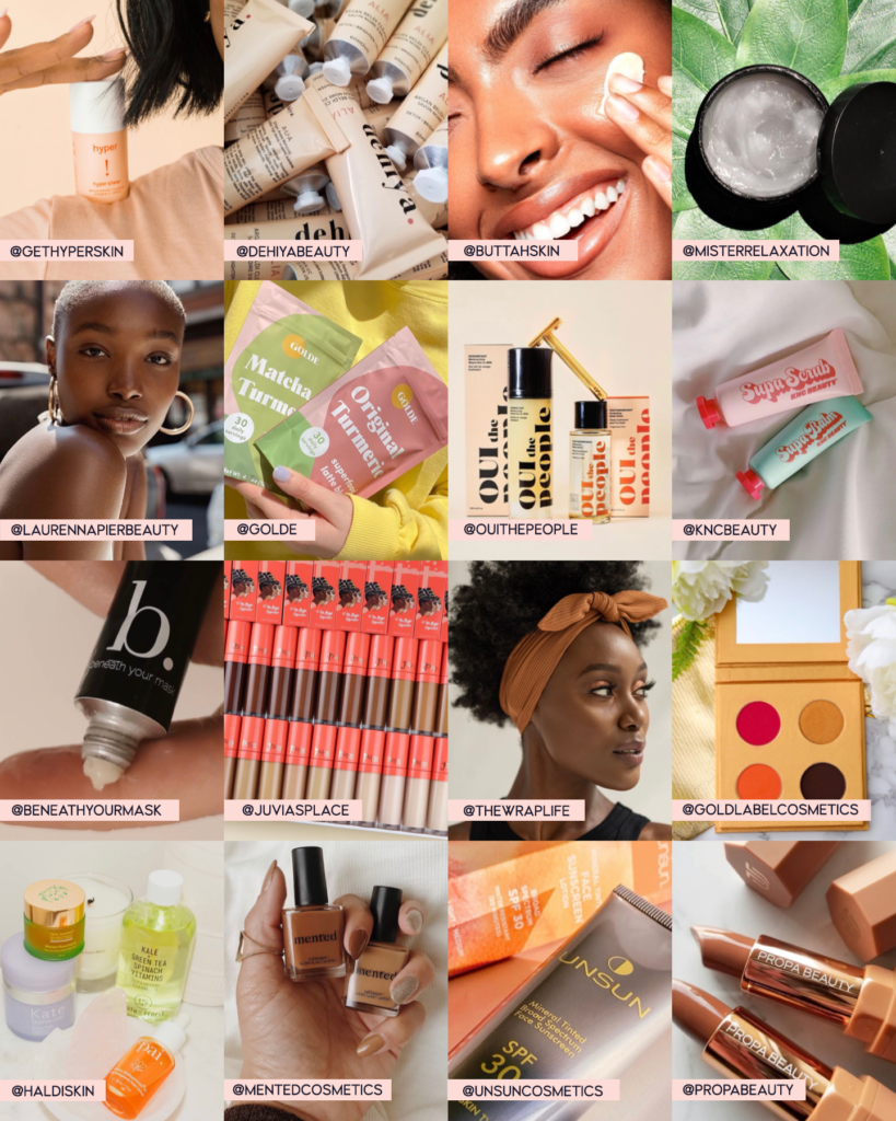 collage of black owned beauty businesses to add to your radar