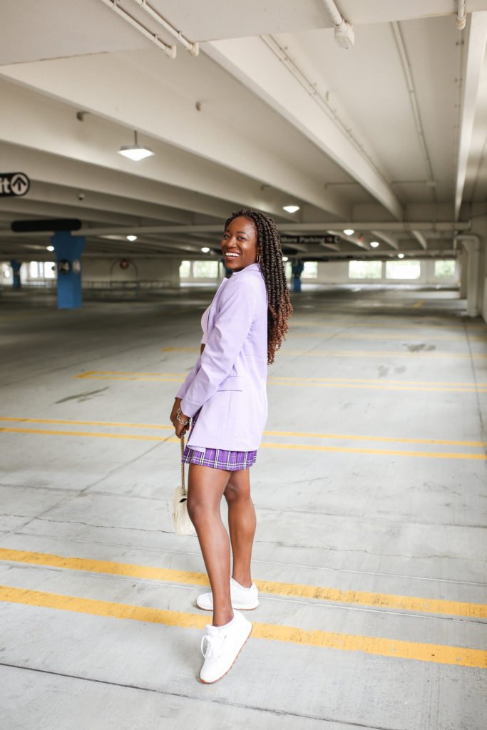 parking garage photoshoot with top charlotte blogger, goodtomicha