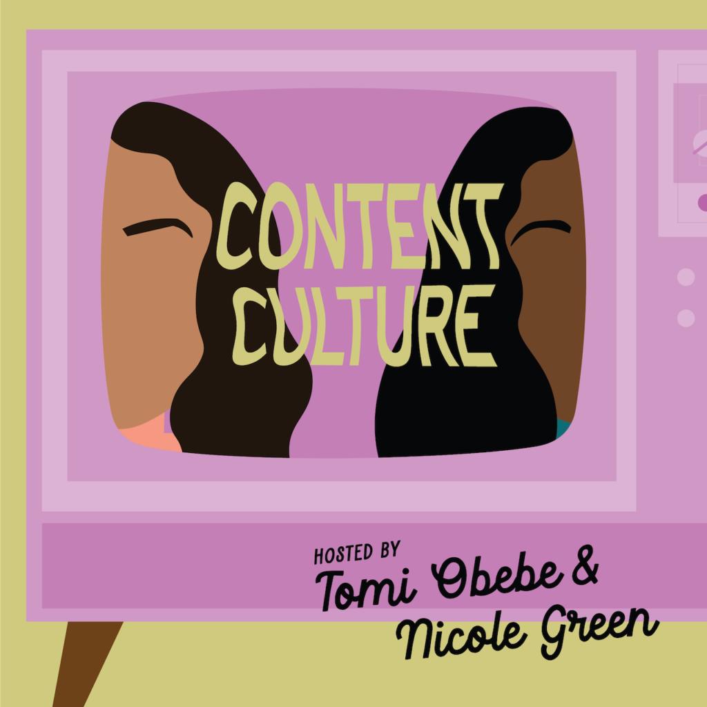 art cover for content culture podcast logo by tomi obebe and nicole green