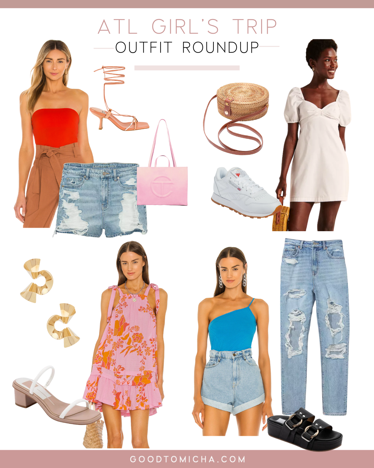 collage of outfits for ATL Blogger Weekend Recap