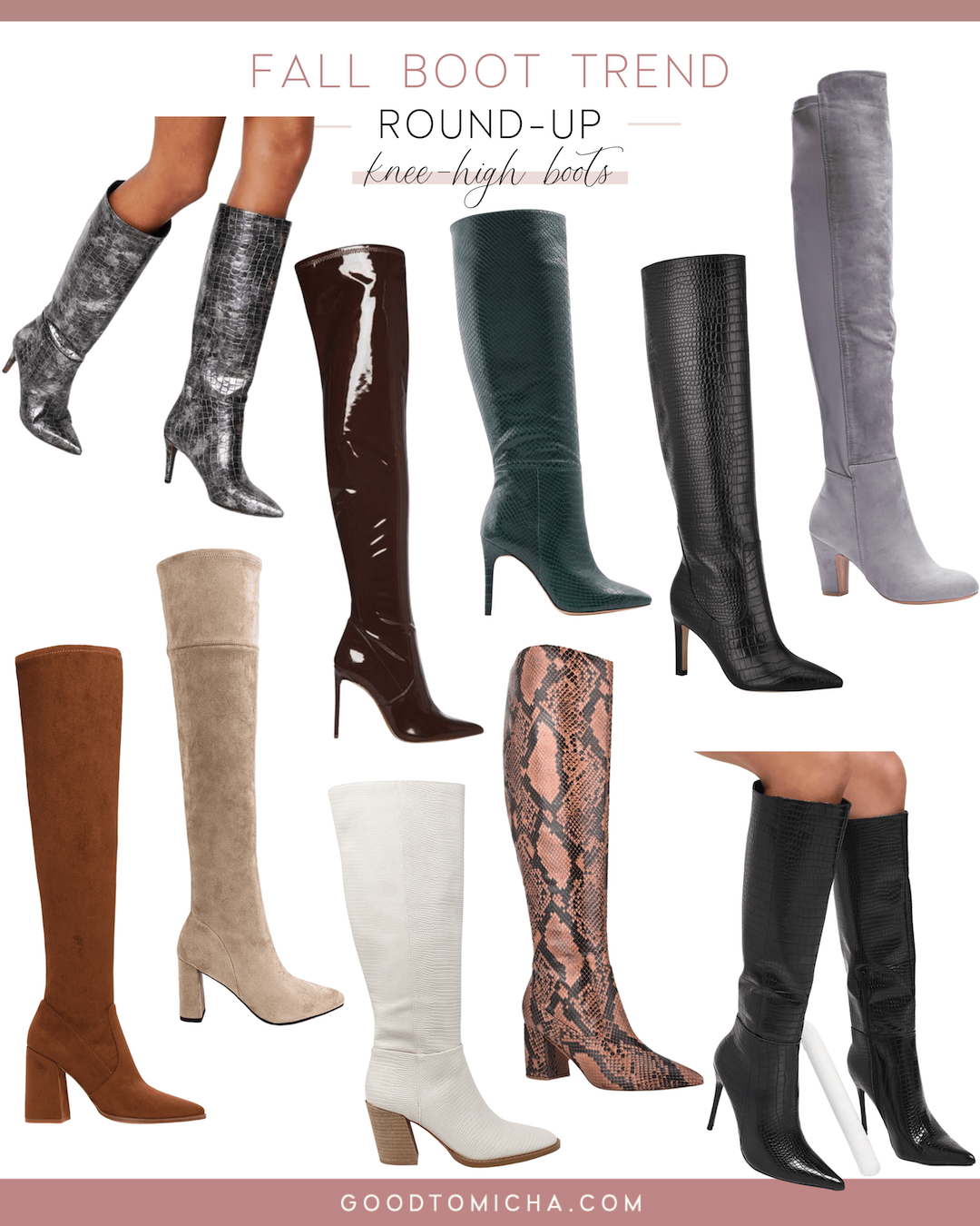 collage of structure boots trends for fall 