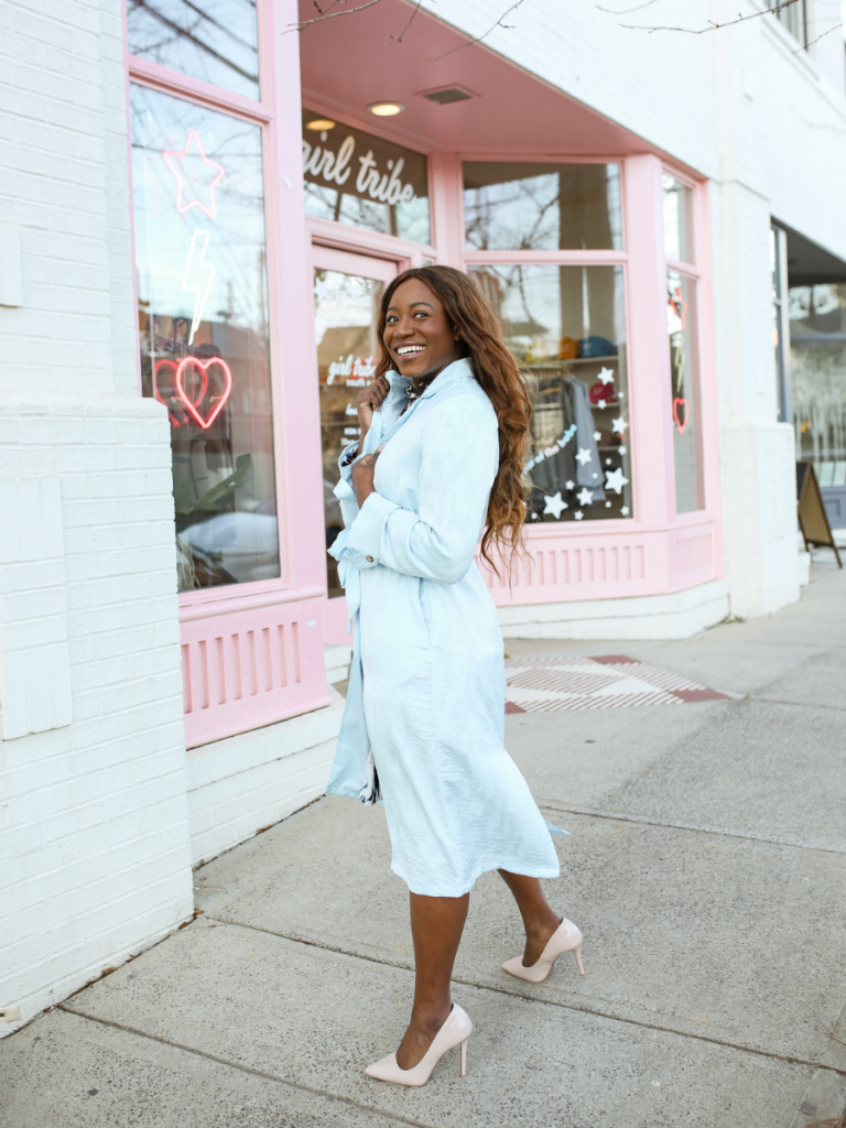 spring trend trench coat blue